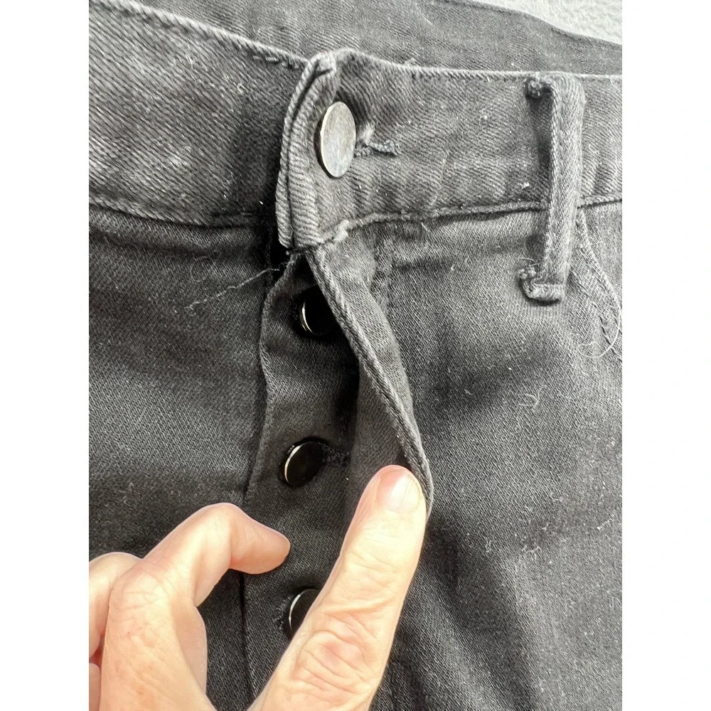 MNML Jeans Mens 38 Black Denim Red Side Stripe Zipper Ankle Slim Fit